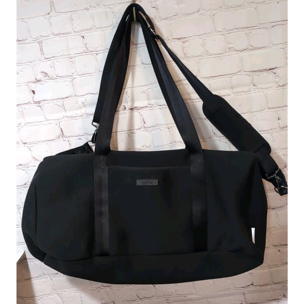 Zella Womens XL Black Neoprene Gym Bag Yoga Tote Weekender Travel Bag Carry On